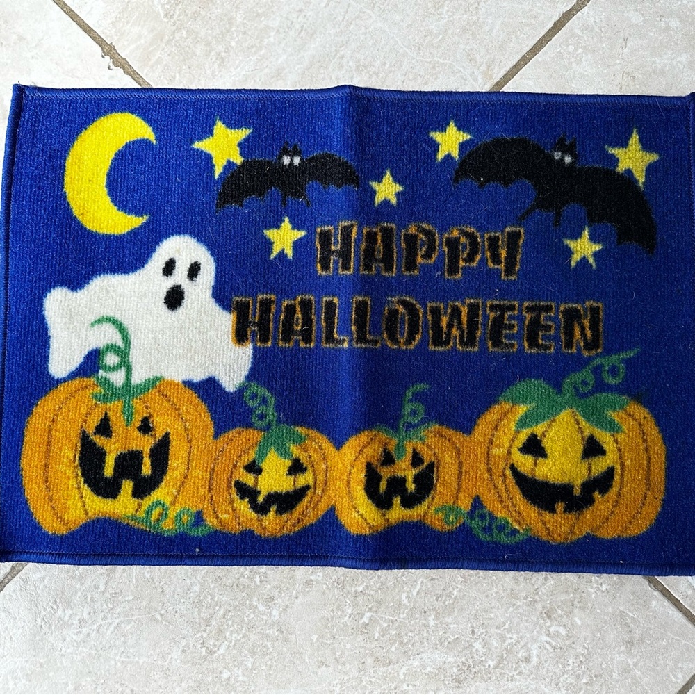 Happy Halloween Pumpkin Door Mat * New Condition